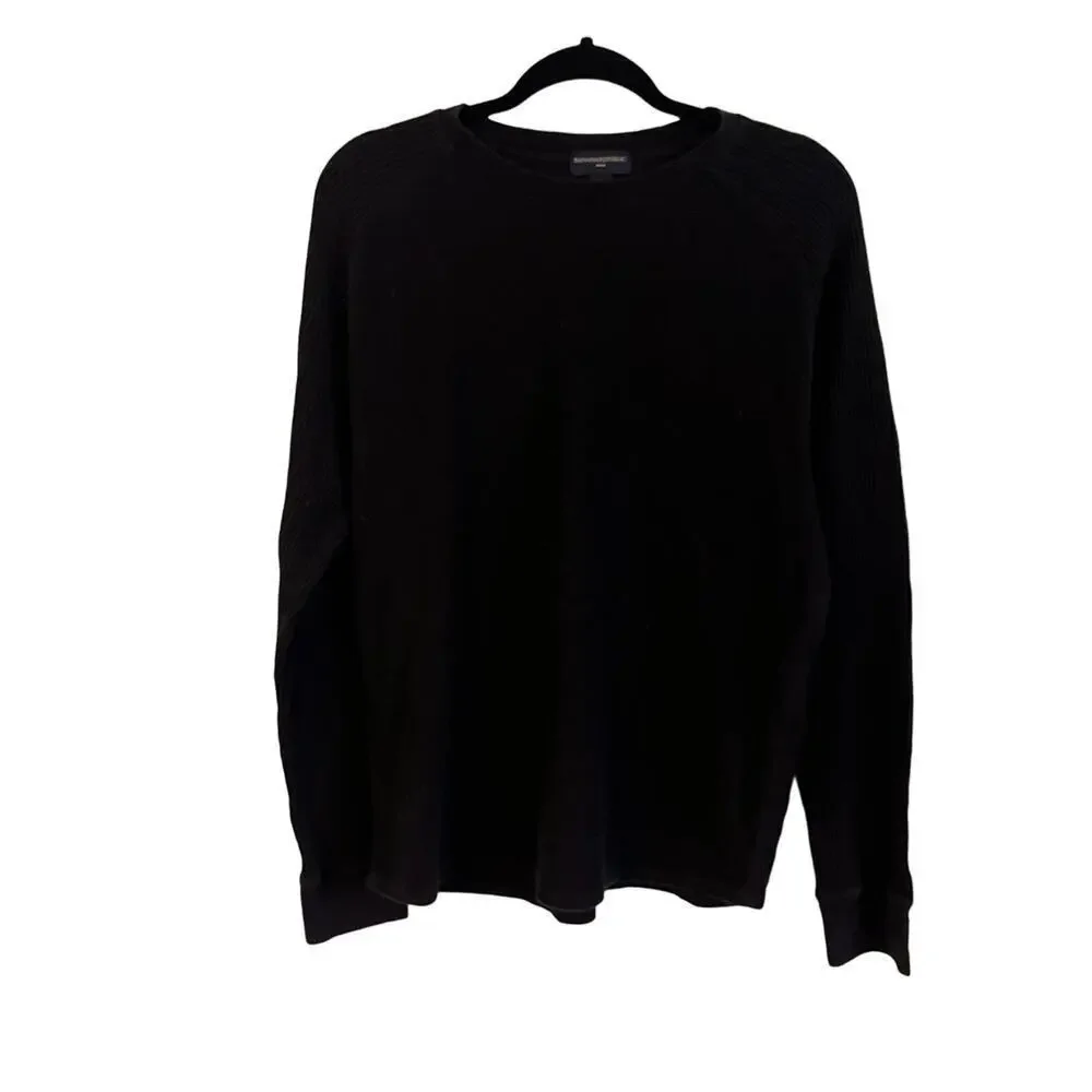 BANANA REPUBLIC Black Long Sleeves Italian Yarn Baruffa Crew Neck Sweater Size L